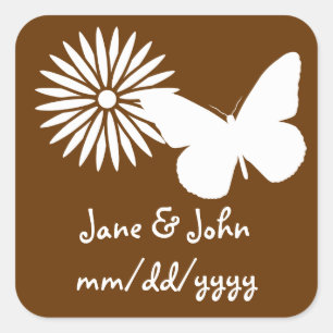 Daisies and Butterflies in Chocolate Sticker