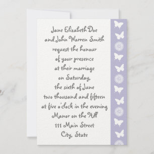 Daisies and Butterflies in Lavender Invitation