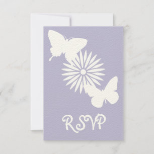 Daisies and Butterflies in Lavender RSVP Card