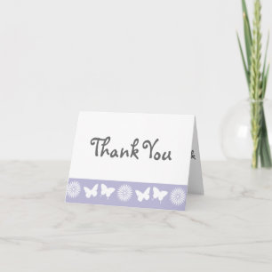 Daisies and Butterflies in Lavender Thank You Card