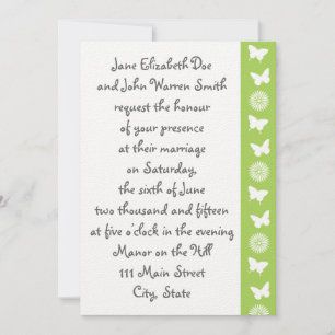 Daisies and Butterflies in Peridot Invitation