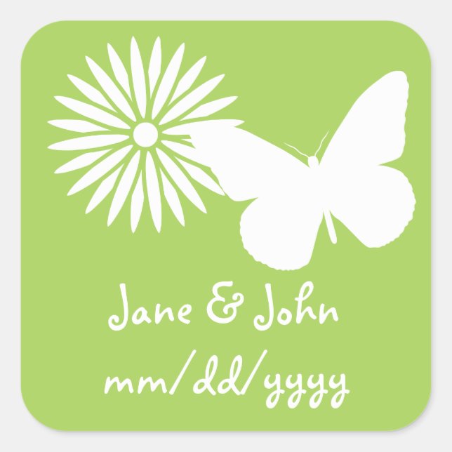 Daisies and Butterflies in Peridot Sticker (Front)