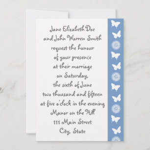 Daisies and Butterflies in Periwinkle Invitation