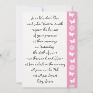 Daisies and Butterflies in Petal Pink Invitation