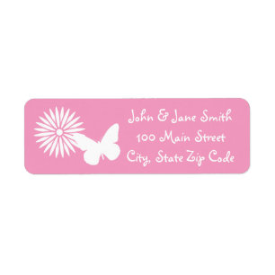 Daisies and Butterflies in Petal Pink Label
