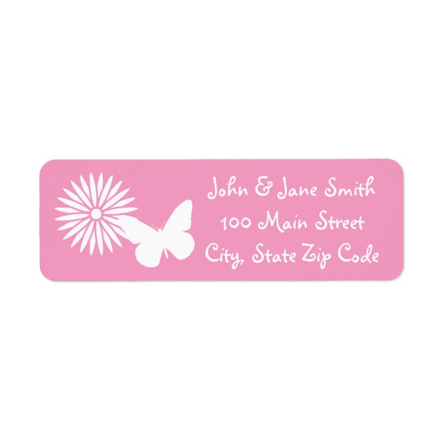 Daisies and Butterflies in Petal Pink Label (Front)