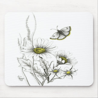Daisies and Butterfly Mousepad