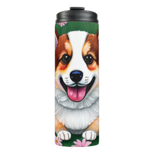 Daisies and Corgi Thermal Tumbler