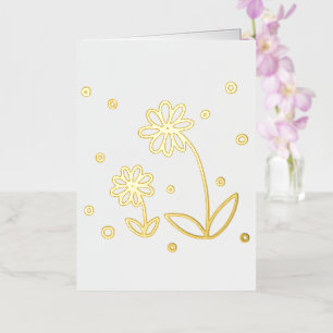 Daisies and Dots in gold foil Greeting Card