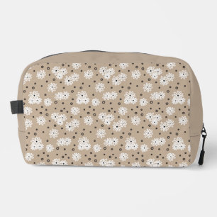 Daisies and Dots - Taupe, Black and White  Dopp Kit