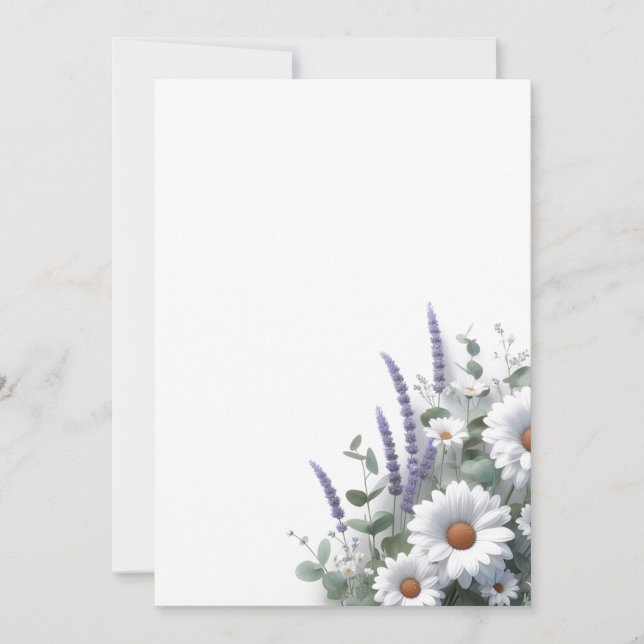 Daisies and Lavender Invitation (Front)