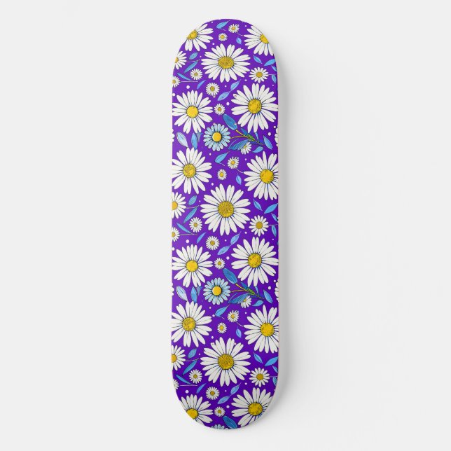 Daisies and Leaves Skateboard (Front)