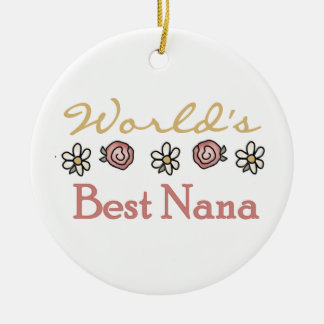 Daisies and Roses Best Nana Gifts Ceramic Tree Decoration