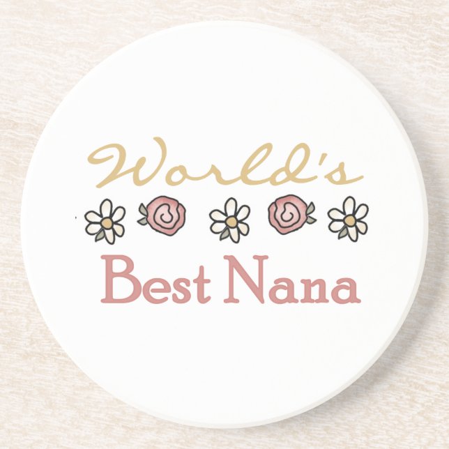 Daisies and Roses Best Nana Gifts Coaster (Front)
