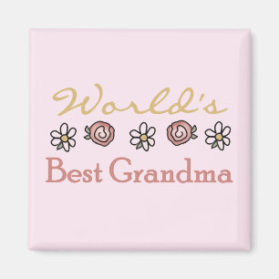 Daisies and Roses World Best Grandma Magnet