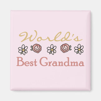 Daisies and Roses World Best Grandma Magnet
