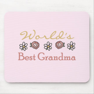 Daisies and Roses World Best Grandma Mouse Pad