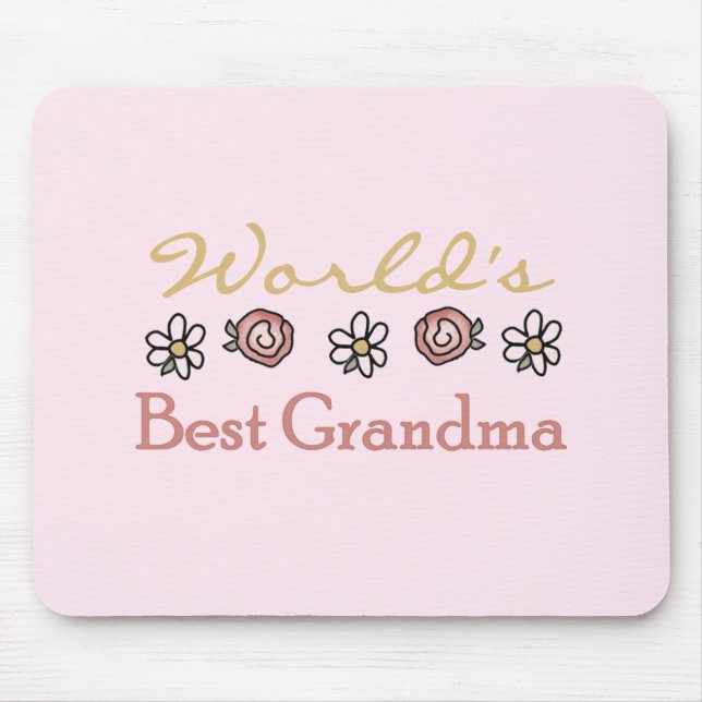 Daisies and Roses World Best Grandma Mouse Pad (Front)