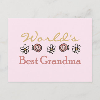 Daisies and Roses World Best Grandma Postcard