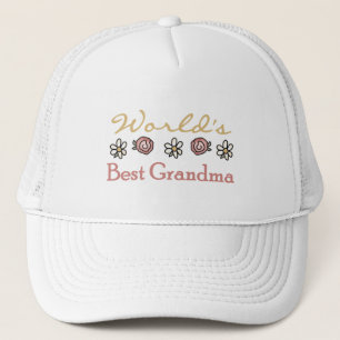 Daisies and Roses World Best Grandma Trucker Hat