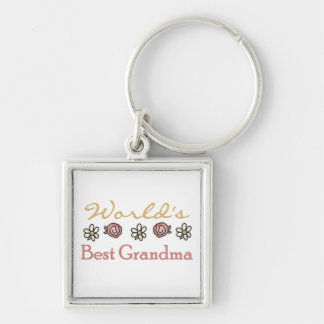 Daisies and Roses World's Best Grandma Gifts Key Ring