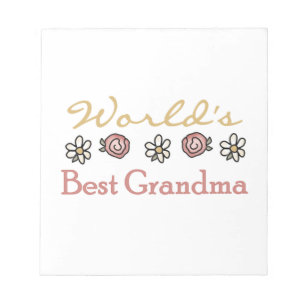 Daisies and Roses World's Best Grandma Gifts Notepad
