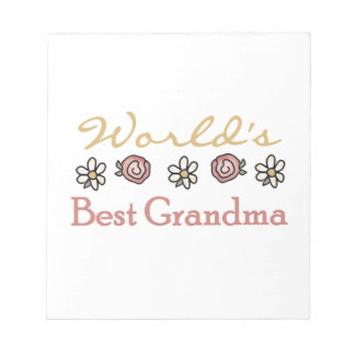 Daisies and Roses World's Best Grandma Gifts Notepad