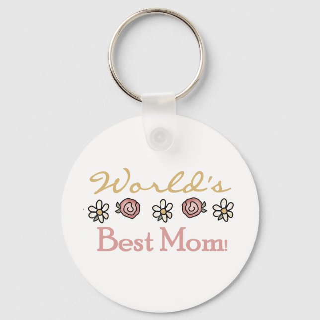 Daisies and Roses World's Best Mum Key Ring (Front)