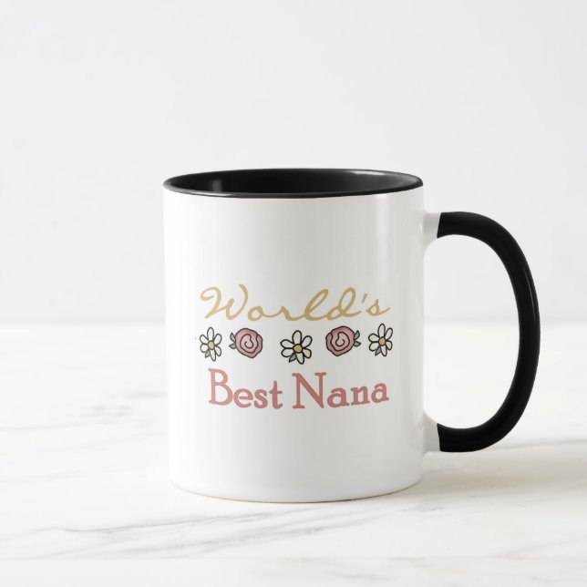 Daisies and Roses Worlds Best Nana Mug (Right)