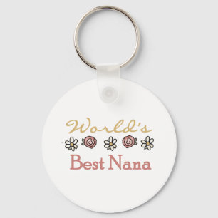 Daisies and Roses World's Best Nana Tshirts Key Ring