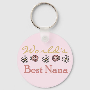 Daisies and Roses World's Best Nana Tshirts Key Ring