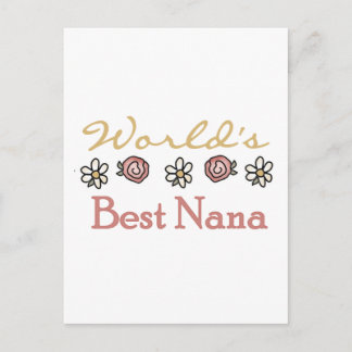 Daisies and Roses World's Best Nana Tshirts Postcard