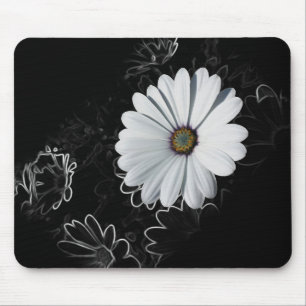 Daisies and shades of grey mouse pad
