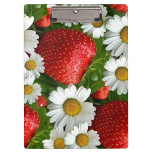 Daisies and Strawberries Clipboard