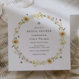 Daisies and Sunflowers Bridal Shower Invitation