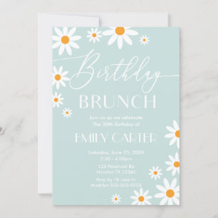 Daisies Birthday Brunch Party Invitation