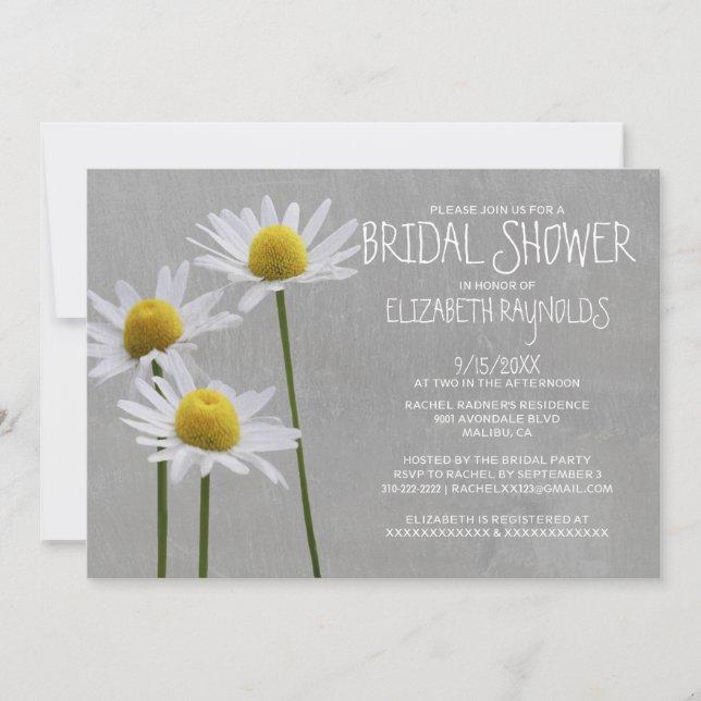 Daisies Bridal Shower Invitations (Front)