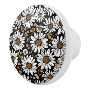 Daisies ceramic knob