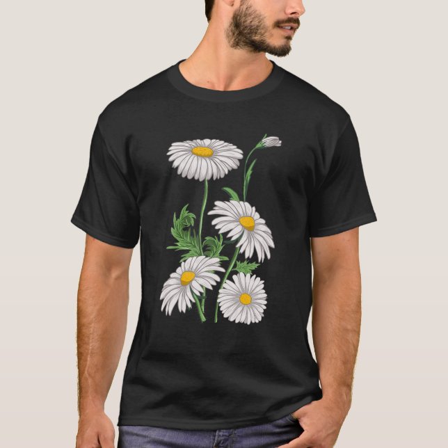 Daisies Chamomile Marguerites Bouquet Vintage Dais T-Shirt (Front)