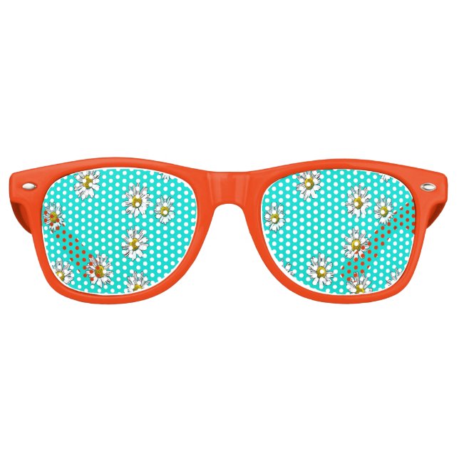 Daisies drawn retro sunglasses (Front)