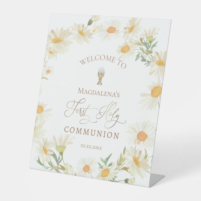 daisies  First Holy Communion welcome sign (Front)