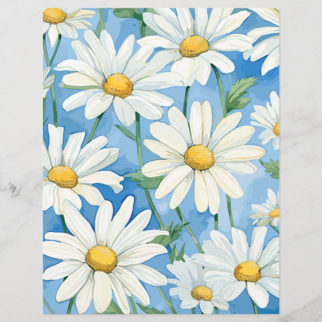 Daisies Floral Scrapbooking Paper (Front)
