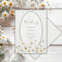 Daisies Floral Watercolor Vintage Wedding