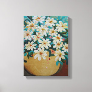 Daisies flower arrangement canvas print