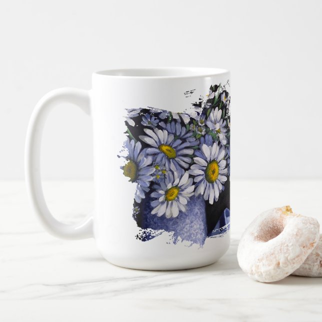 Daisies flower Let your dream blossom mug (With Donut)