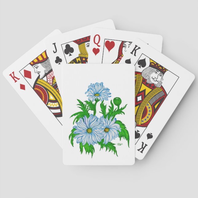 Daisies Flowers Playing Cards (Back)