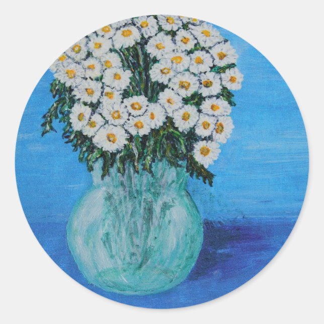 Daisies for Ditte Classic Round Sticker (Front)