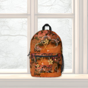 Daisies & Glass Hearts.Printed Backpack