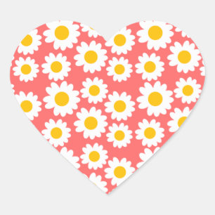 Daisies Heart Sticker