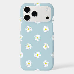 Daisies Illustrative Pattern on Pale Blue